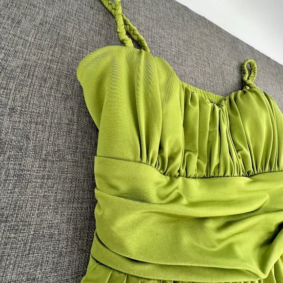 Speechless Cocktail Dress Bright Green Party Wear‎ Spaghetti Braided Straps Smal - Picture 6 of 14